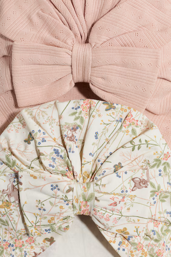 Набор из 2 шапочек с бантом