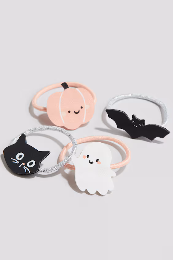 Набор из 4 резинок для волос с аппликацией