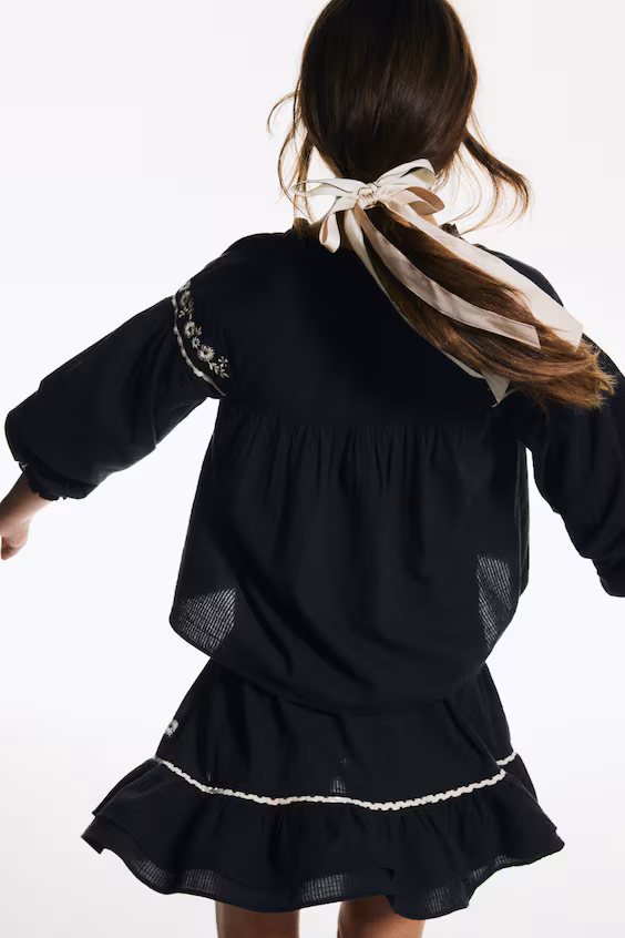 Юбка из хлопка с вышивкой