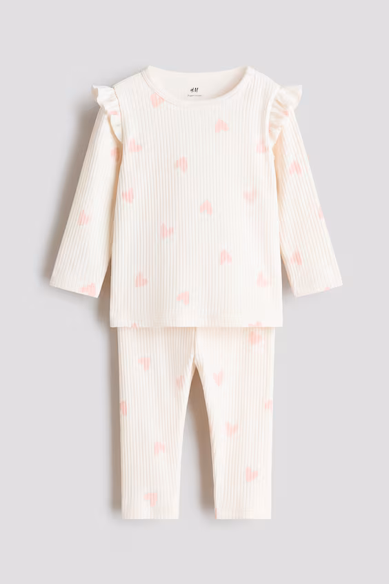 Комплект из рубчикового хлопкового топа