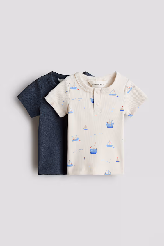 Набор из 2-х свитеров из хлопка с пуговицами