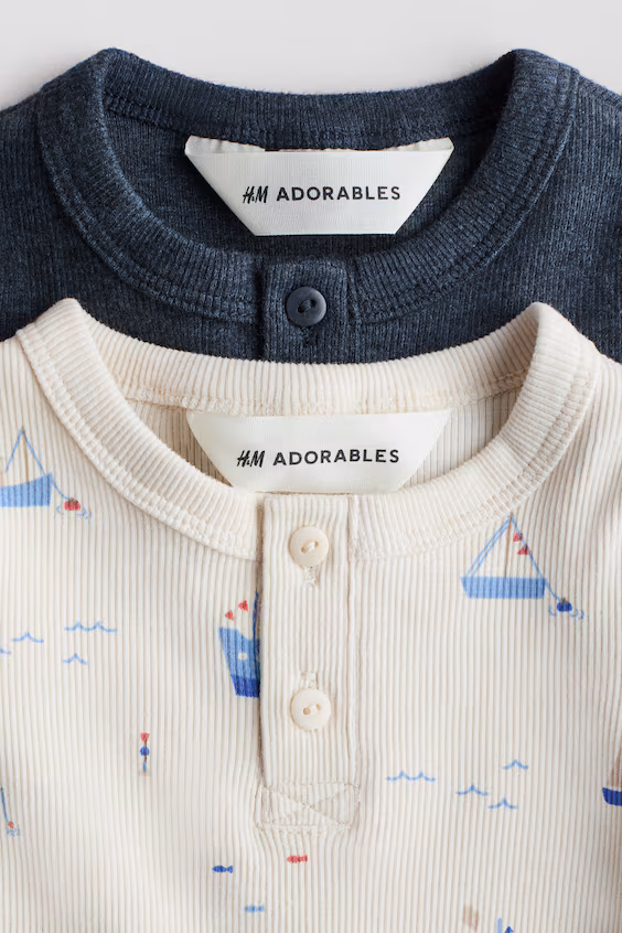 Набор из 2-х свитеров из хлопка с пуговицами