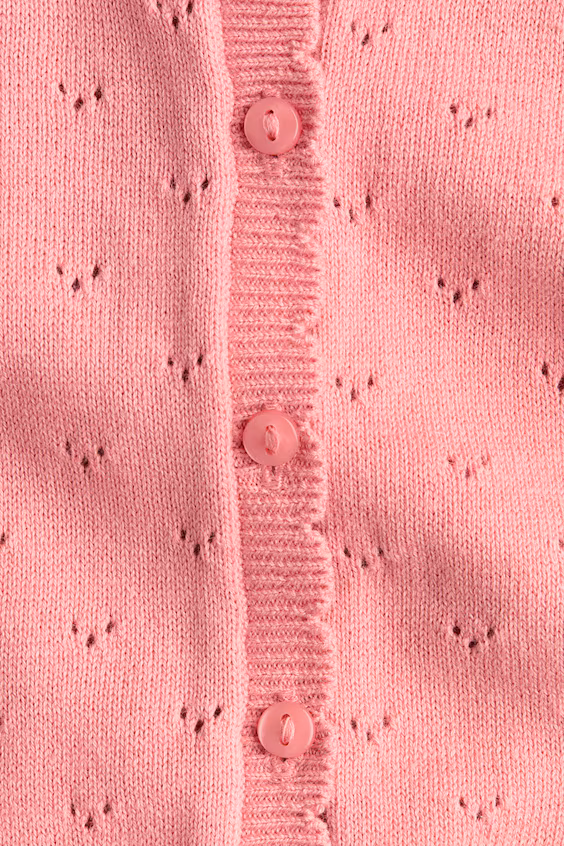 Кардиган из вязаного хлопка с ажурным узором h&m