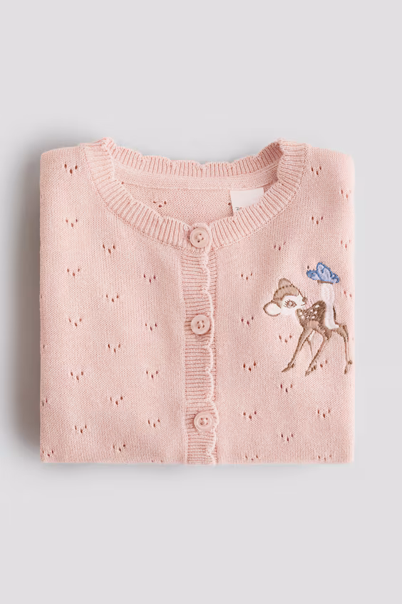 Кардиган из хлопкового трикотажа с аппликациями