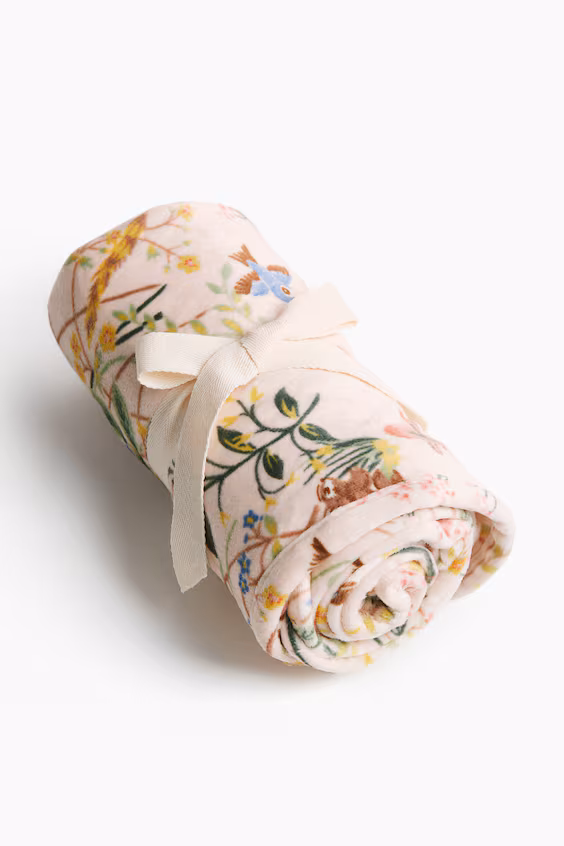 Плед для младенцев из бархатистой ткани с узором