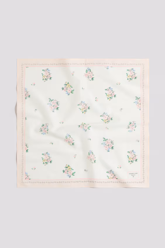 Платок из хлопка с принтом