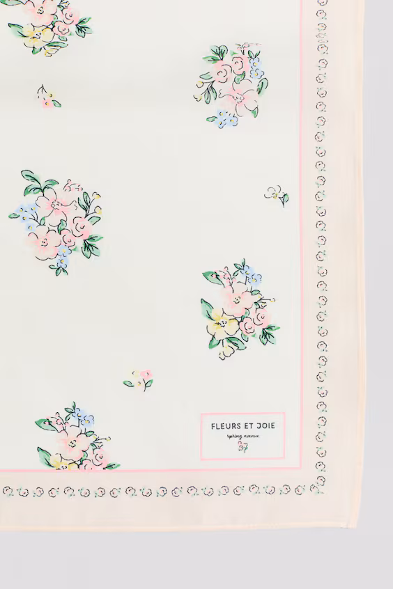 Платок из хлопка с принтом