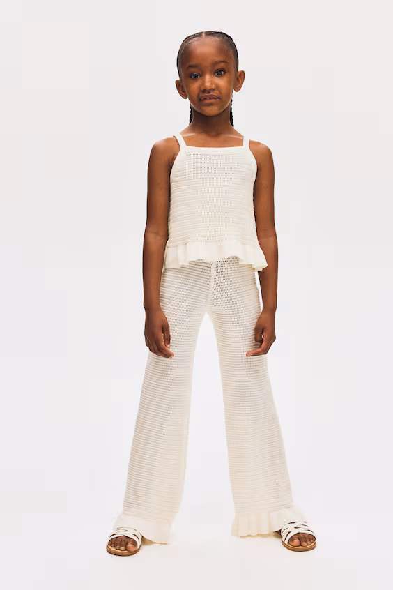 Леггинсы из хлопкового трикотажа с расклешенными штанинами