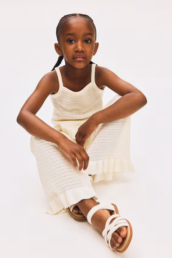 Леггинсы из хлопкового трикотажа с расклешенными штанинами