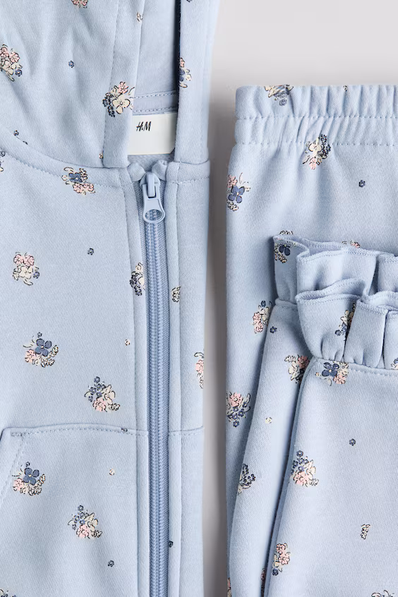 Двухштучный комплект из ткани мольтона с принтом