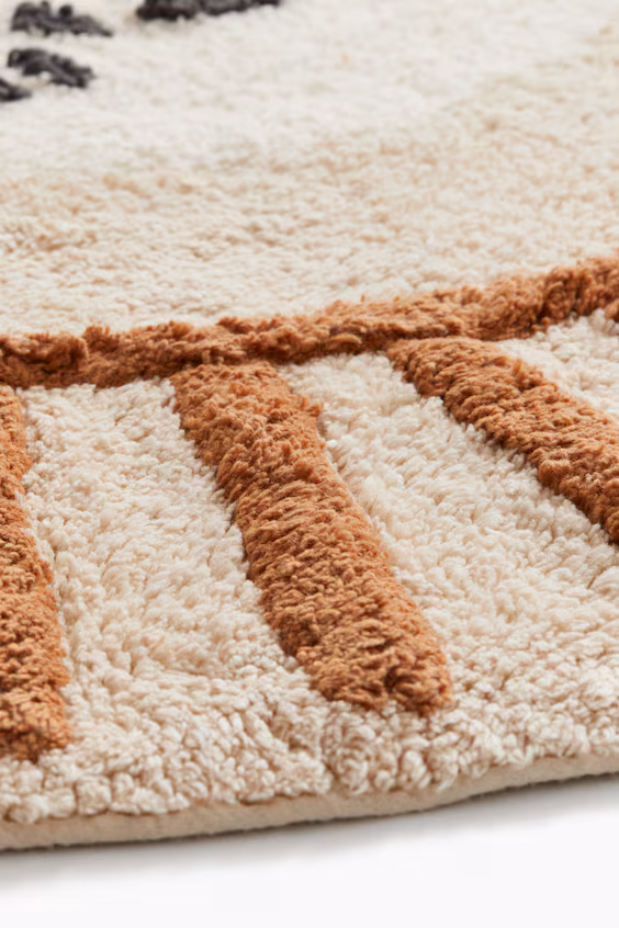 Круглый коврик из хлопка