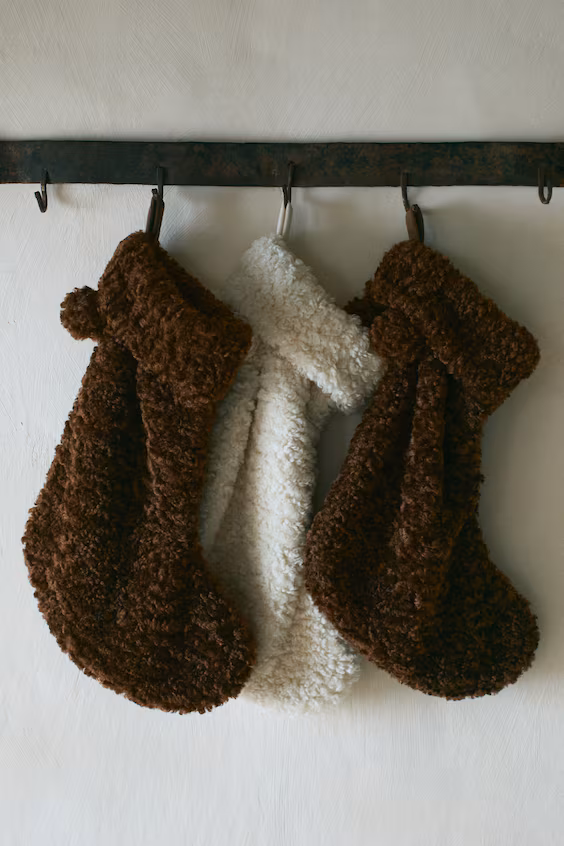 Рождественские носки из мягкого ворсистого материала