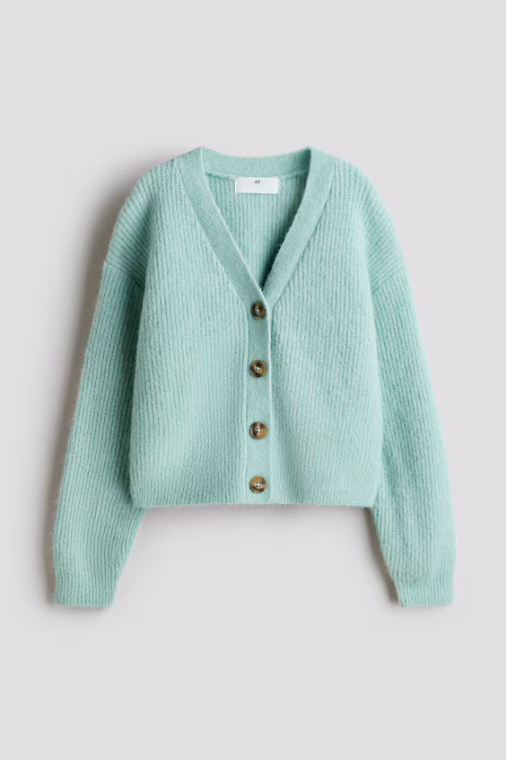 Кардиган из вязаного полотна в рубчик