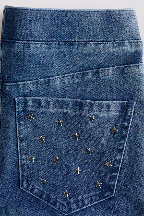 Джеггинсы-клеш с эффектом джинсы