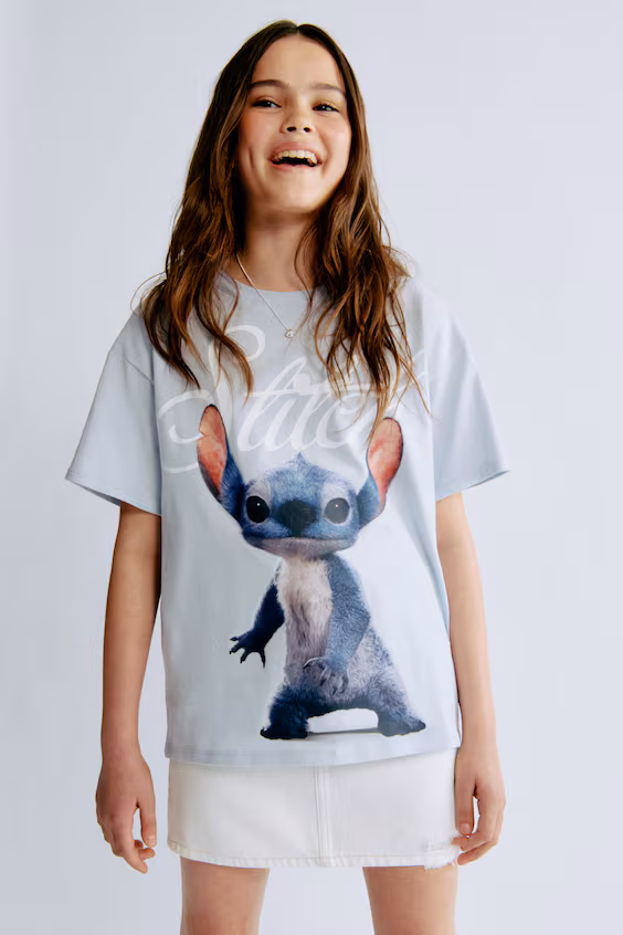 Футболка с принтом из хлопка