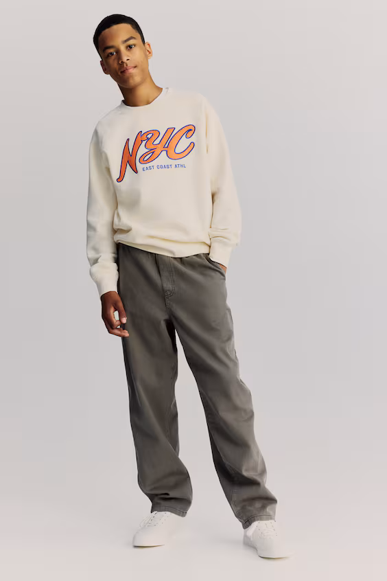 Брюки из хлопкового саржевого полотна