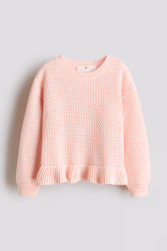 Свитер из хлопкового трикотажа с открытой вязкой