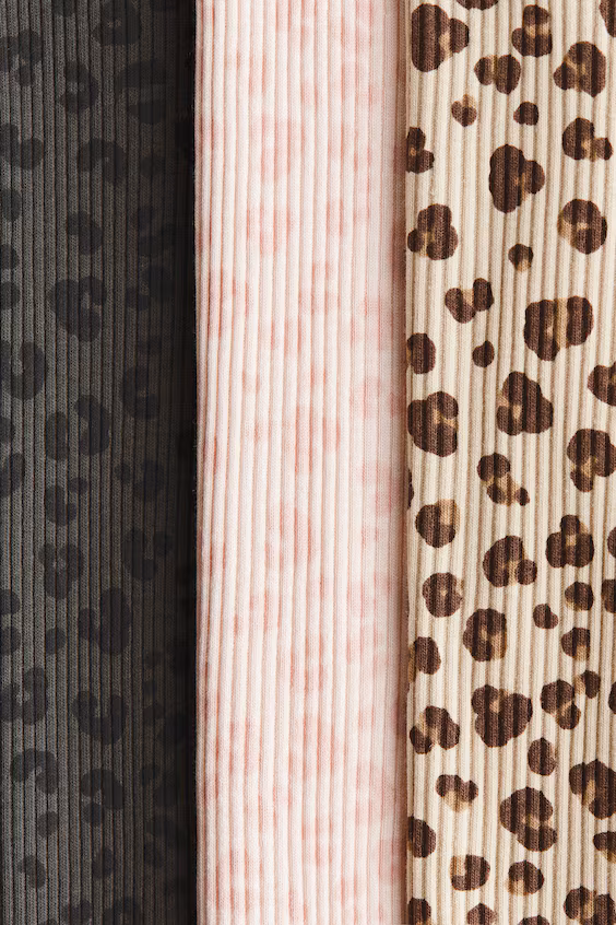 Набор из 3 хлопковых леггинсов в рубчик