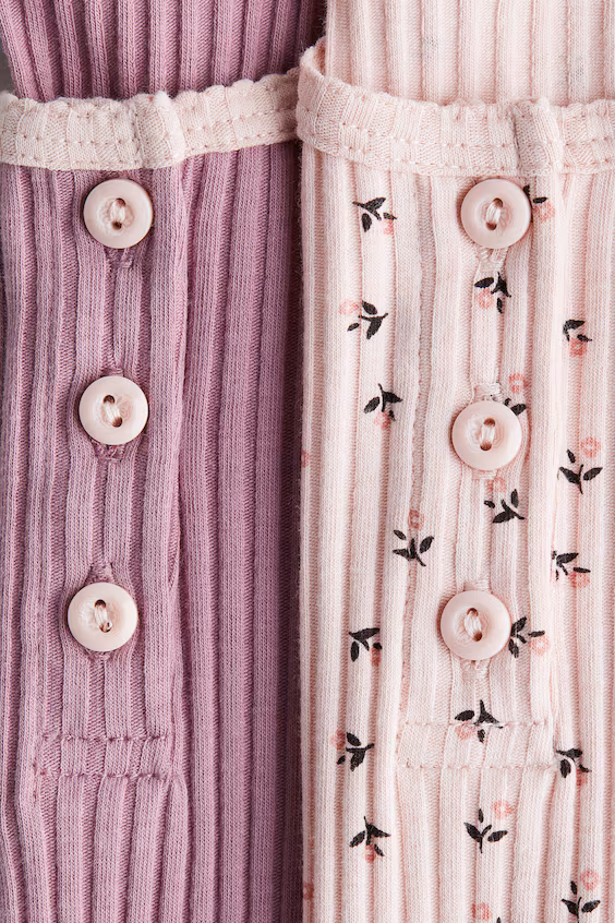 Набор из 2 ребристых топов из хлопка