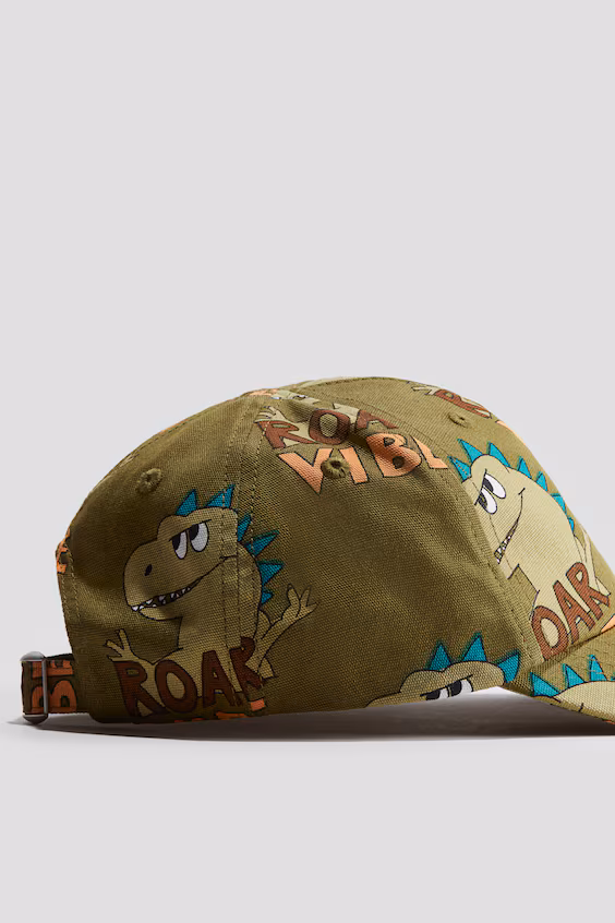 Кепка с принтом из льна