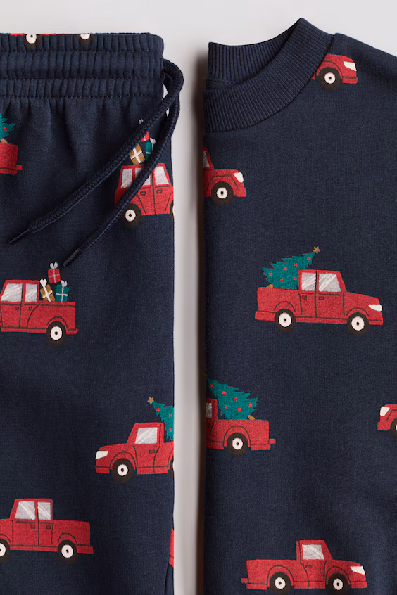 Комплект из 2-х деталей с принтом из мольтона