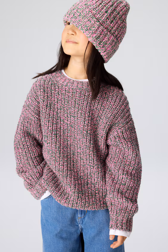 Свитер из мраморной вязаной шерсти