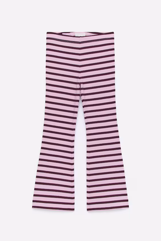 Набор из 2 леггинсов в рубчике с расклешенным краем