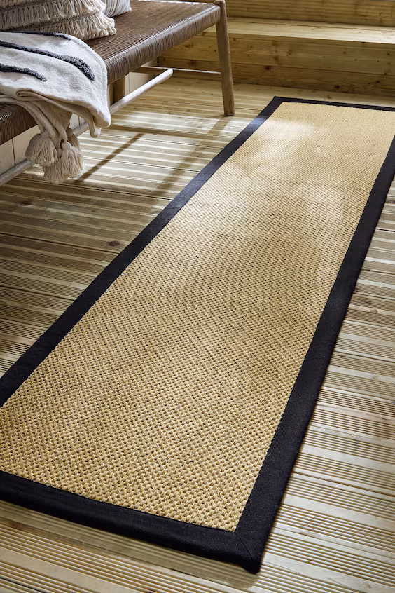 Коврик-раннер для интерьера и экстерьера с краем в стиле сизаля