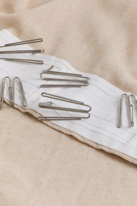 Набор из 1 длинного занавеса из смесового льна