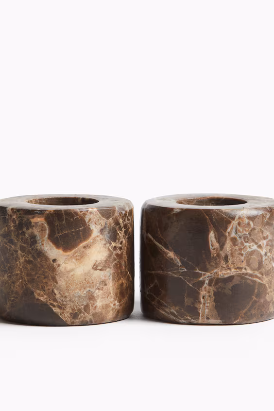 Мраморный небольшой подсвечник