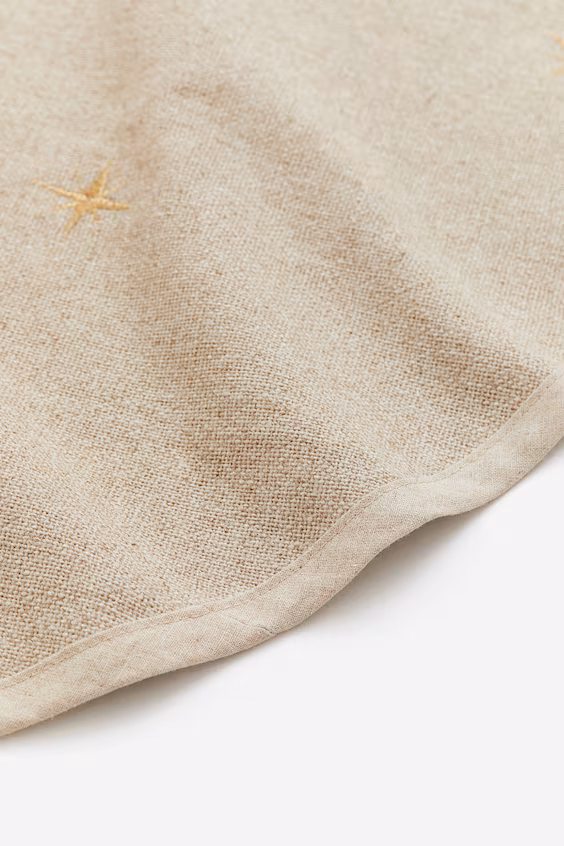 Коврик под рождественскую ёлку из льняной смеси