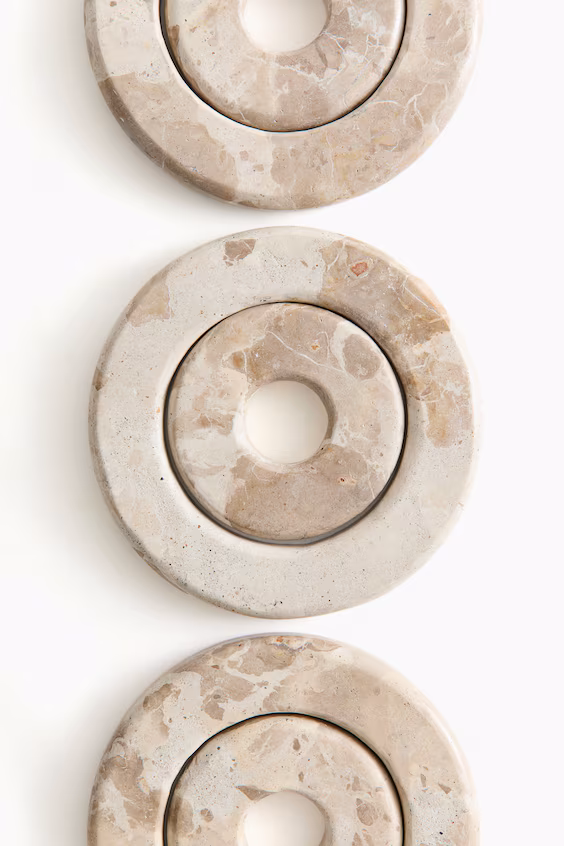 Набор из 2 подставок для тарелок из мрамора