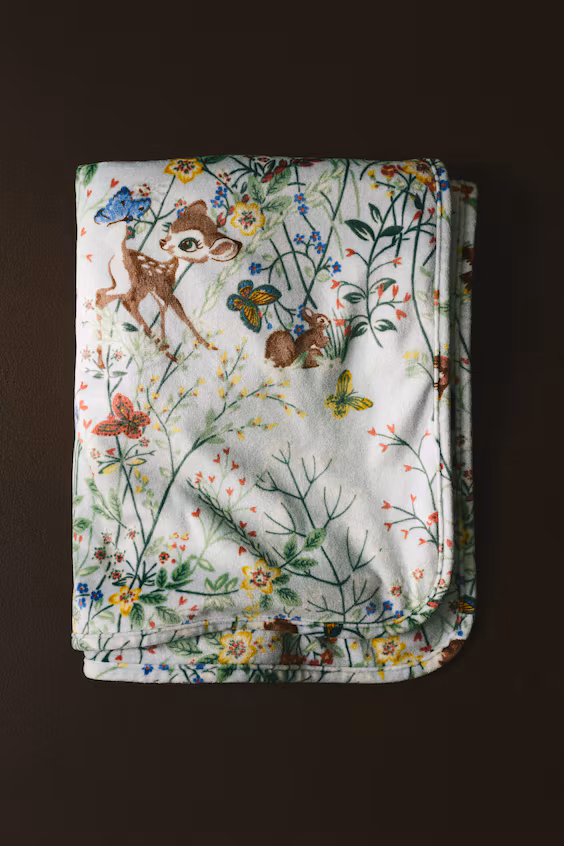 Одеяло из велюра с принтом для младенцев