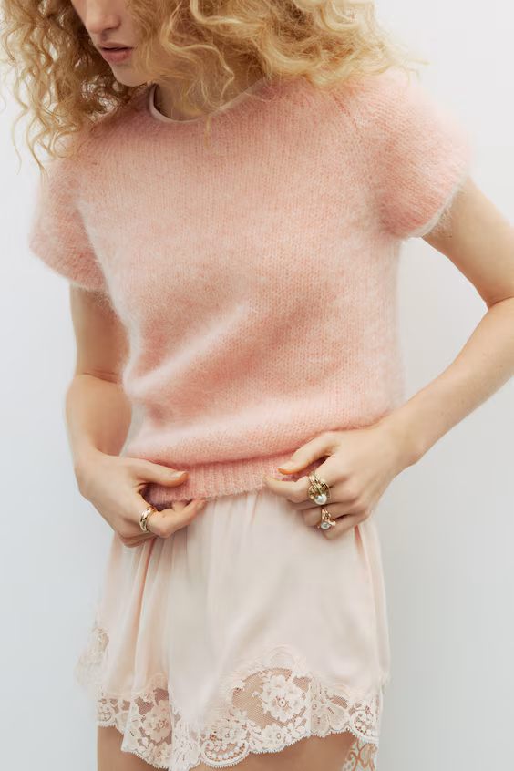 Свитер из смесовой мохеровой пряжи h&m