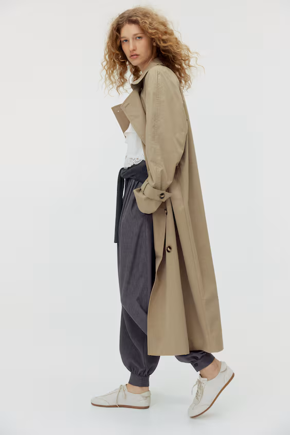 Брюки с запахом и складками