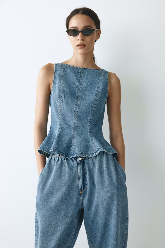 Топ баска из джинсы