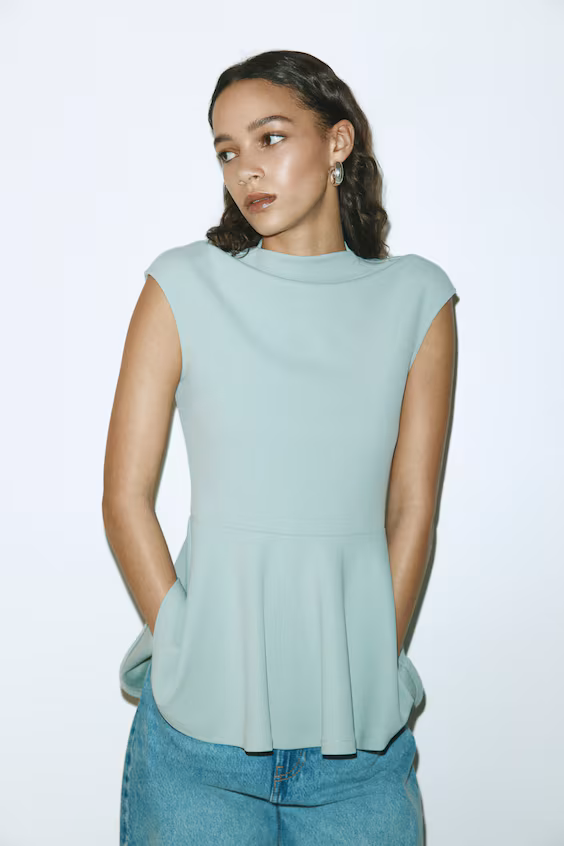 Топ баска из ткани ponte di roma