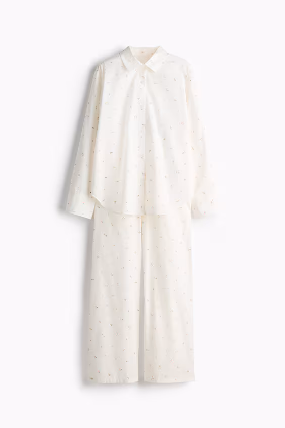 Пижама из хлопка h&m