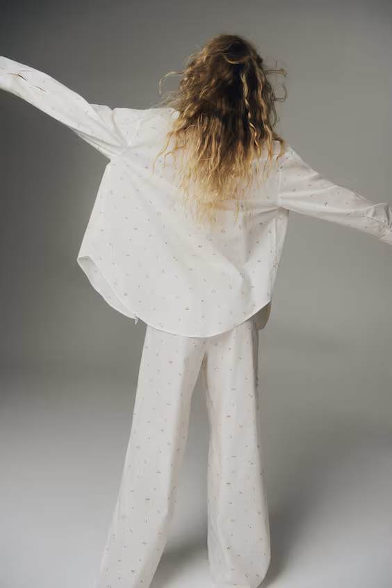 Пижама из хлопка h&m