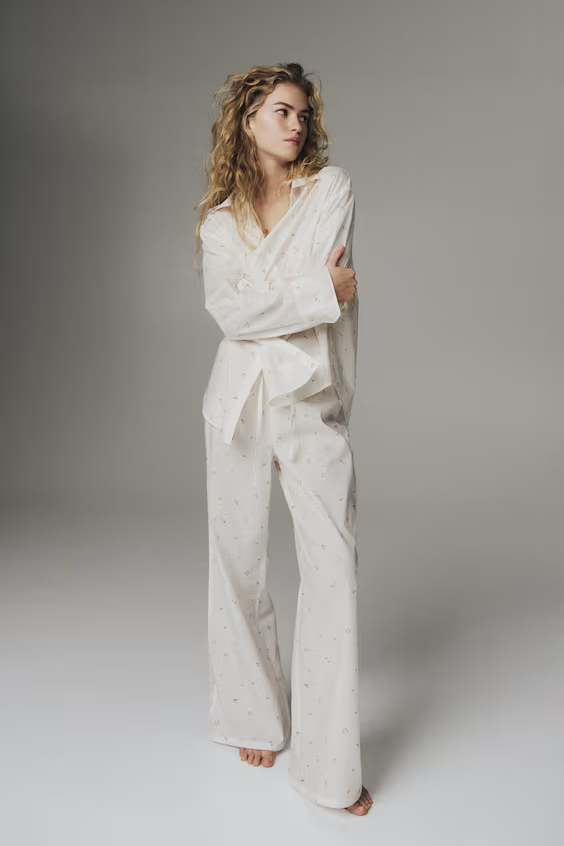 Пижама из хлопка h&m