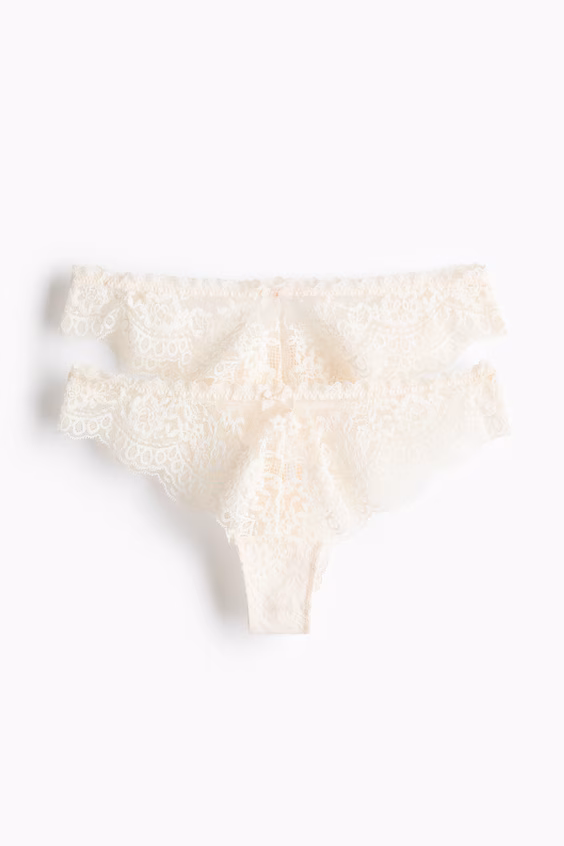 Пачка из 2 трусиков brazilian с кружевом