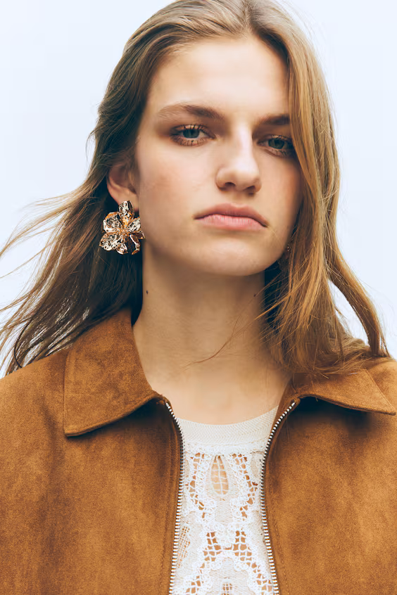 Серьги в форме цветка