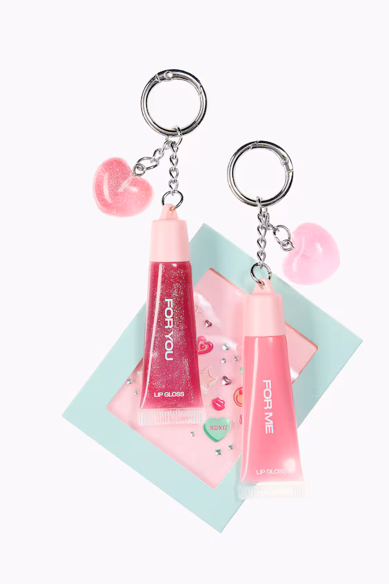 Набор блестящих губных блесков и брелок для ключей h&m