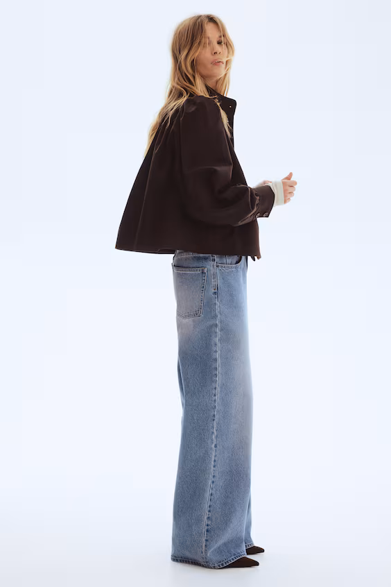 Пиджак из саржи с рукавами буфами