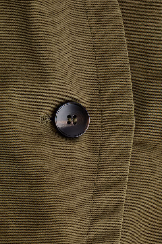 Плащ из хлопковой ткани с завязками