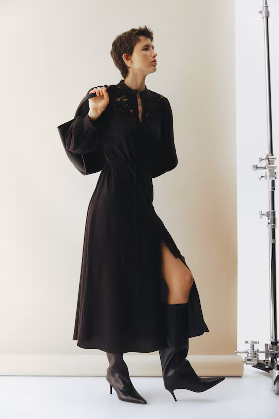 Платье из хлопка с кружевом