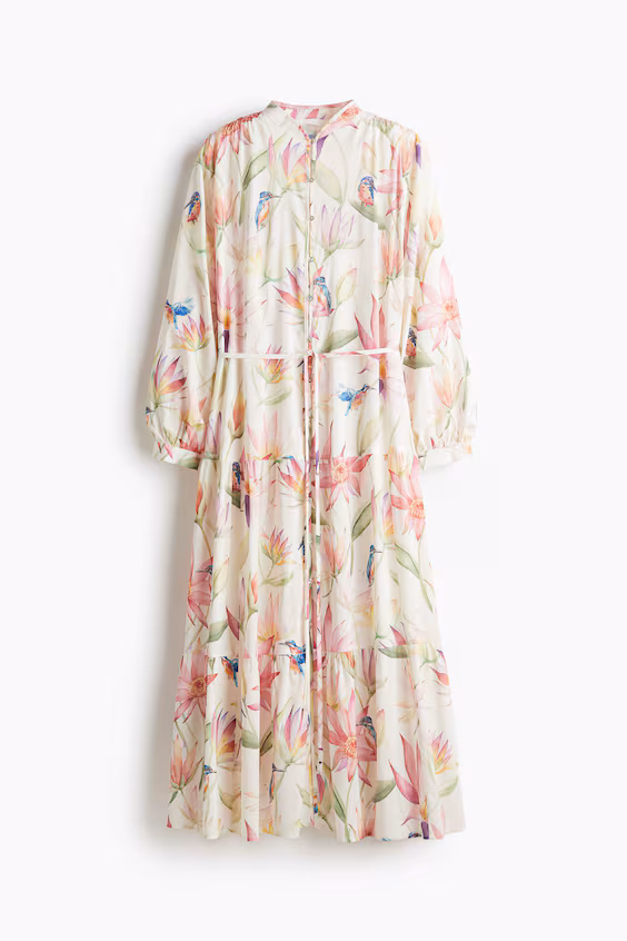 Длинное платье с оборками