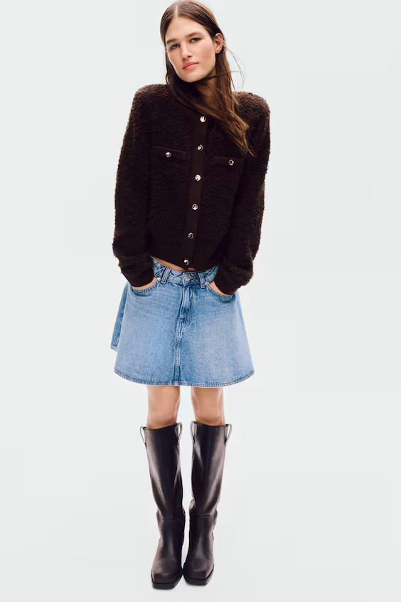 Пальто из ворсистого трикотажа