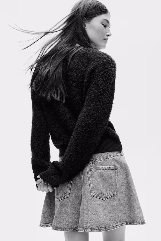 Пальто из ворсистого трикотажа