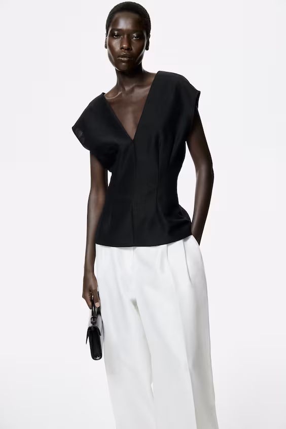 Блузка с вырезом лодочкой h&m